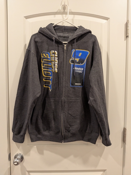 Hendrick Motorsports Other - Hendrick Motorsports Men’s Gray Zip Hoodie with Blue & Yellow Graphics